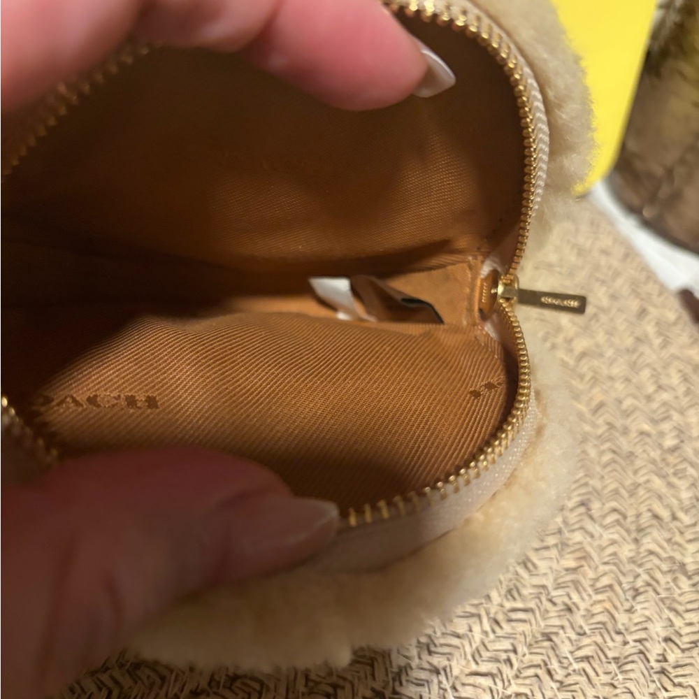 COACH Shearling Coin Bag Charm - Picture 4 of 9